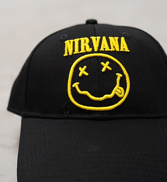 【MUSIC TEE】Nirvana Logo&Smiley Cap "Black"