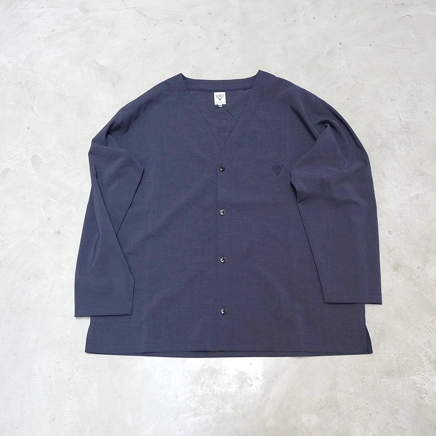 【South2 West8】サウスツーウエストエイト men's  V-Neck Cardigan - Poly Oxford "2Color"