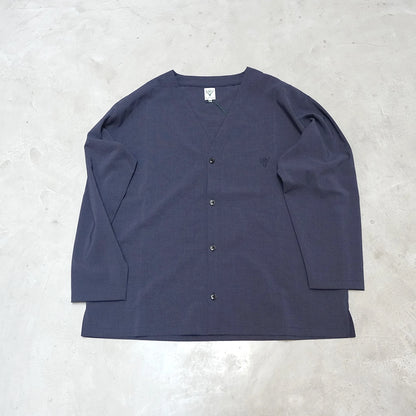 【South2 West8】サウスツーウエストエイト men's  V-Neck Cardigan - Poly Oxford "2Color"