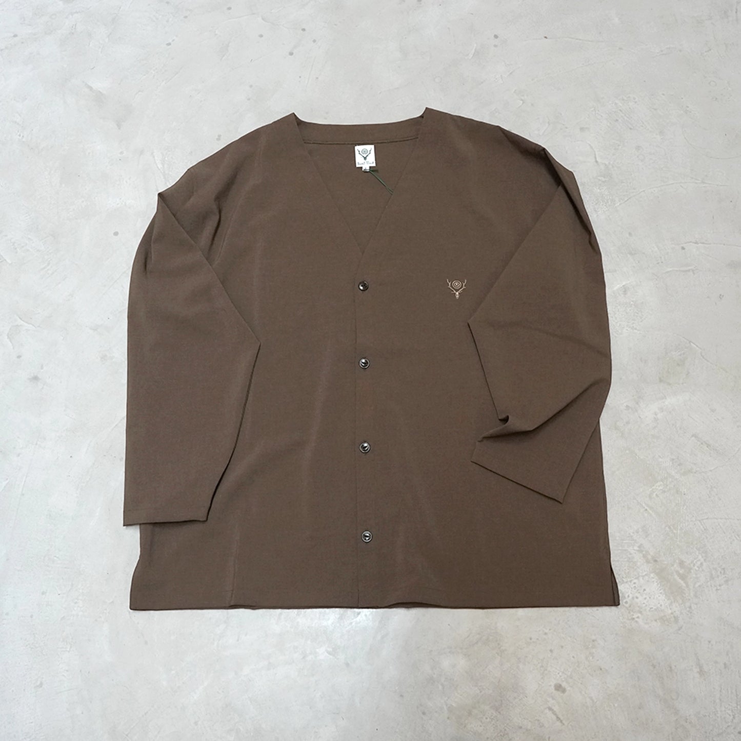 【South2 West8】サウスツーウエストエイト men's  V-Neck Cardigan - Poly Oxford "2Color"