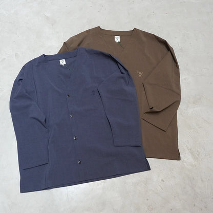【South2 West8】サウスツーウエストエイト men's  V-Neck Cardigan - Poly Oxford "2Color"