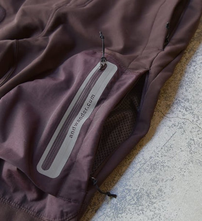 【and wander】アンドワンダー men's stretch shell pants "Brown"