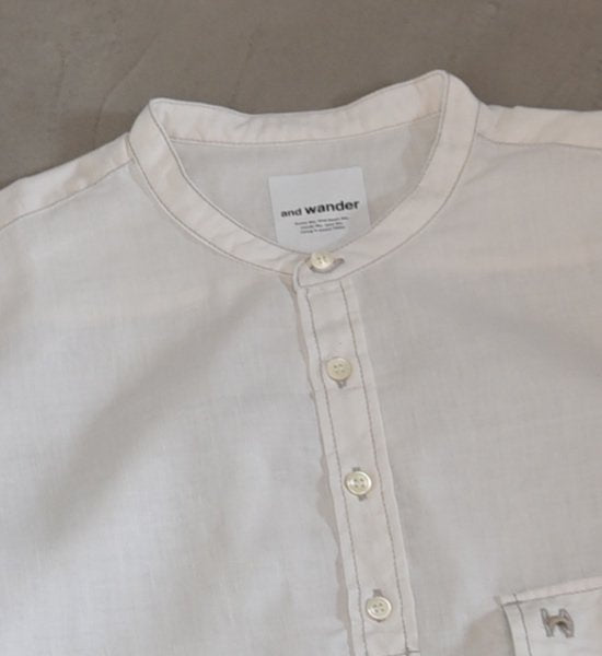 【and wander】アンドワンダー men's dry linen short sleeve shirt "2Color"