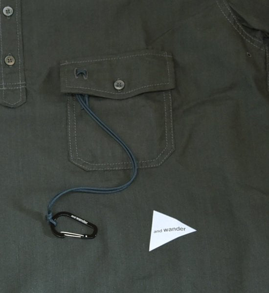 【and wander】アンドワンダー men's dry linen short sleeve shirt "2Color"