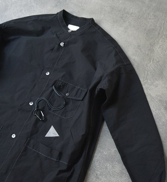 【and wander】アンドワンダー men's CORDURA typewriter long shirt "2Color"