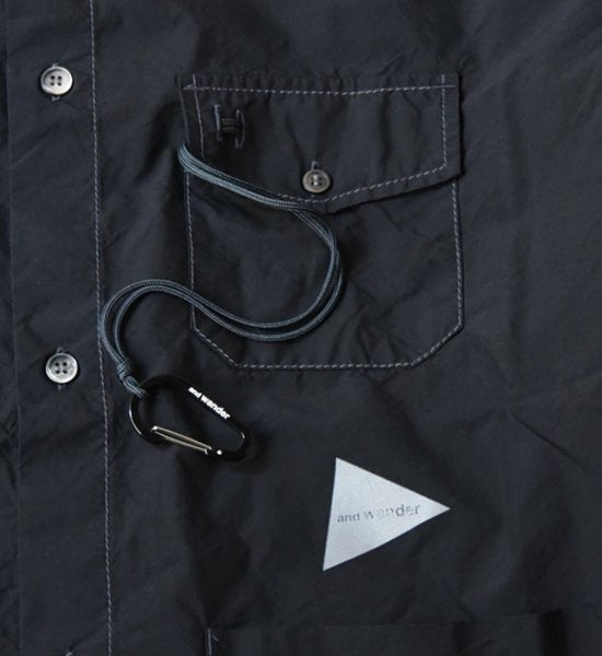 【and wander】アンドワンダー men's CORDURA typewriter long shirt "2Color"