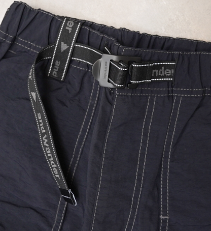 【and wander】アンドワンダー women's NY taffeta hiker 2way pants "Black"