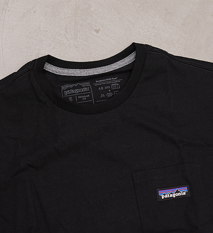 【patagonia】パタゴニア men's P-6 Label Pocket Responsibili-Tee "Black" ※ネコポス可
