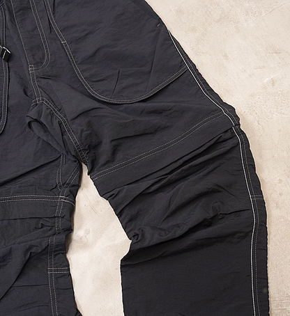 【and wander】アンドワンダー women's NY taffeta hiker 2way pants "Black"