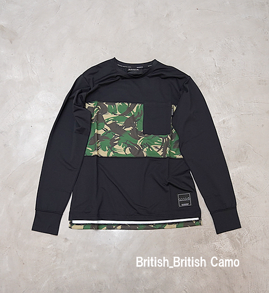 【Mountain Martial Arts】マウンテンマーシャルアーツ unisex MMA Panel Long Sleeve Pocket Tee “Black_British Camo” ※ネコポス可