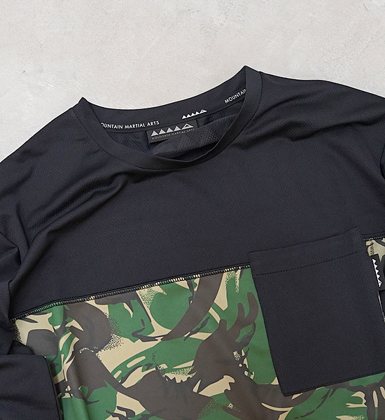 【Mountain Martial Arts】マウンテンマーシャルアーツ unisex MMA Panel Long Sleeve Pocket Tee “Black_British Camo” ※ネコポス可