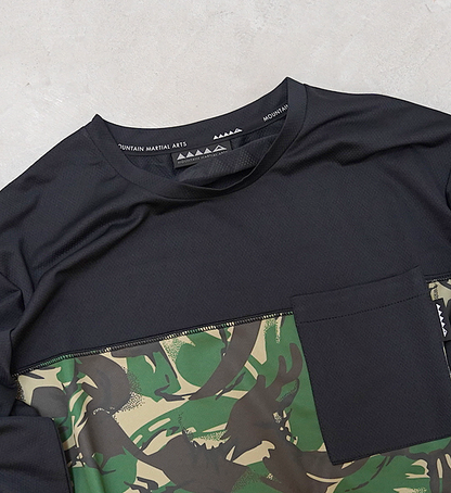 【Mountain Martial Arts】マウンテンマーシャルアーツ unisex MMA Panel Long Sleeve Pocket Tee “Black_British Camo” ※ネコポス可
