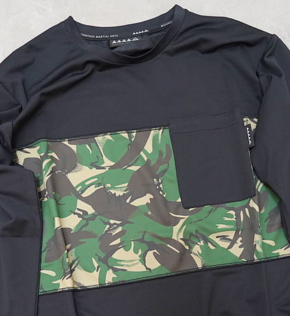 【Mountain Martial Arts】マウンテンマーシャルアーツ unisex MMA Panel Long Sleeve Pocket Tee “Black_British Camo” ※ネコポス可