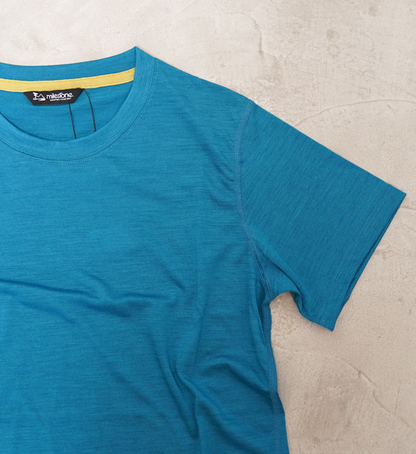 【milestone】マイルストーン unisex Daybreak Merino T-Shirt "Cobalt Blue" ※ネコポス可