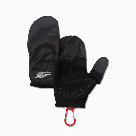【and wander】アンドワンダー Altra × and wander half finger 2way glove "Black" ※ネコポス可
