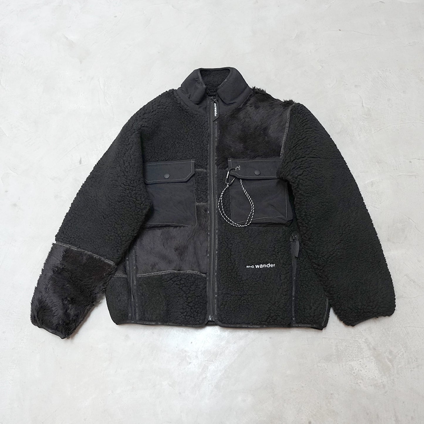 【and wander】アンドワンダー women's Mix boa jacket "2Color"
