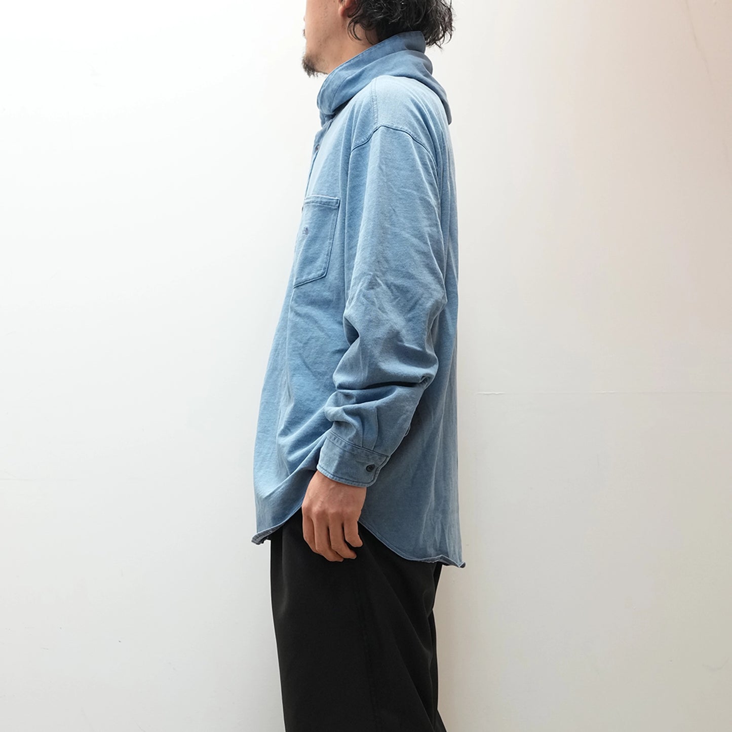 【THE NORTH FACE Purple Label】ノースフェイスパープルレーベル  men's Mountain Hooded Shirt "Indigo Bleach"
