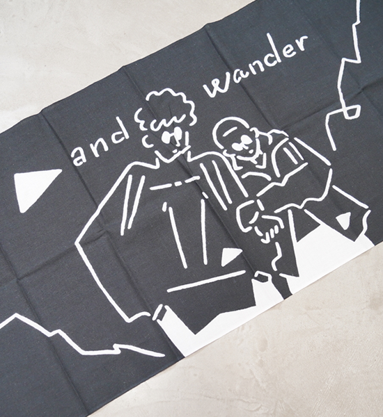 【and wander】アンドワンダー Yu Nagaba tenugui "Black" ※ネコポス可