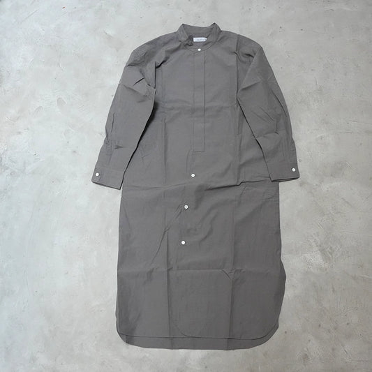 【nanamica】ナナミカ women's Band Collar Wind Shirt Dress "Charcoal"