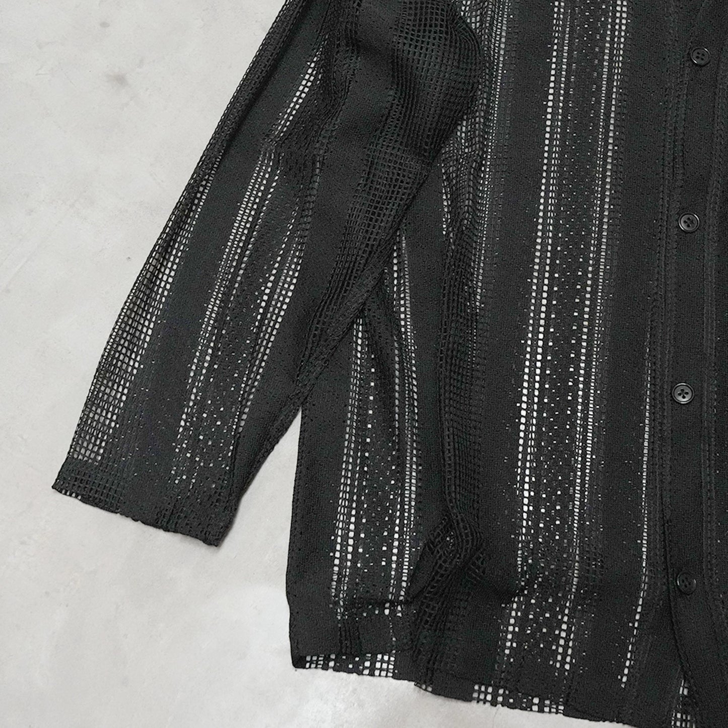 【South2 West8】サウスツーウエストエイト men's V-Neck Cardigan - Poly Lace Jq. "Black"