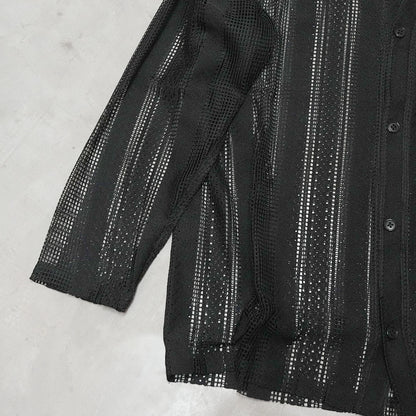 【South2 West8】サウスツーウエストエイト men's V-Neck Cardigan - Poly Lace Jq. "Black"