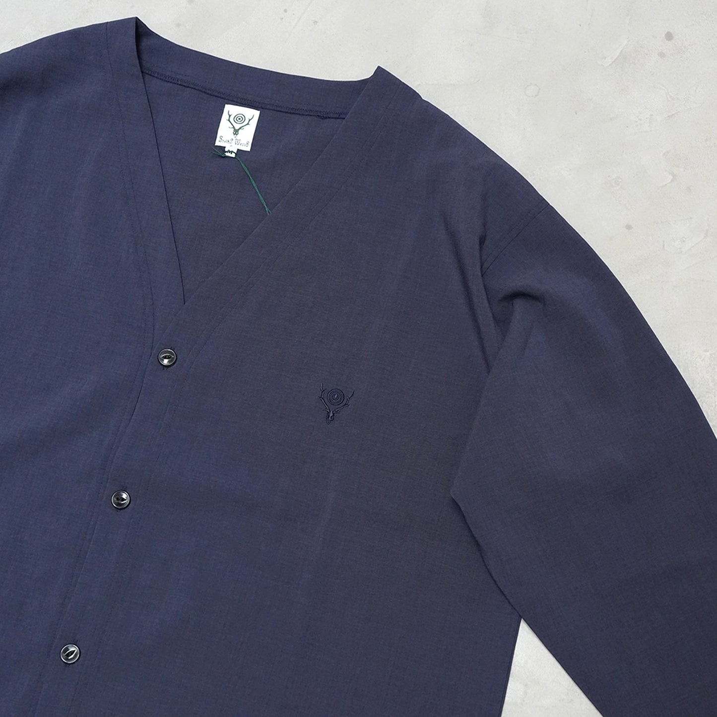 【South2 West8】サウスツーウエストエイト men's  V-Neck Cardigan - Poly Oxford "2Color"