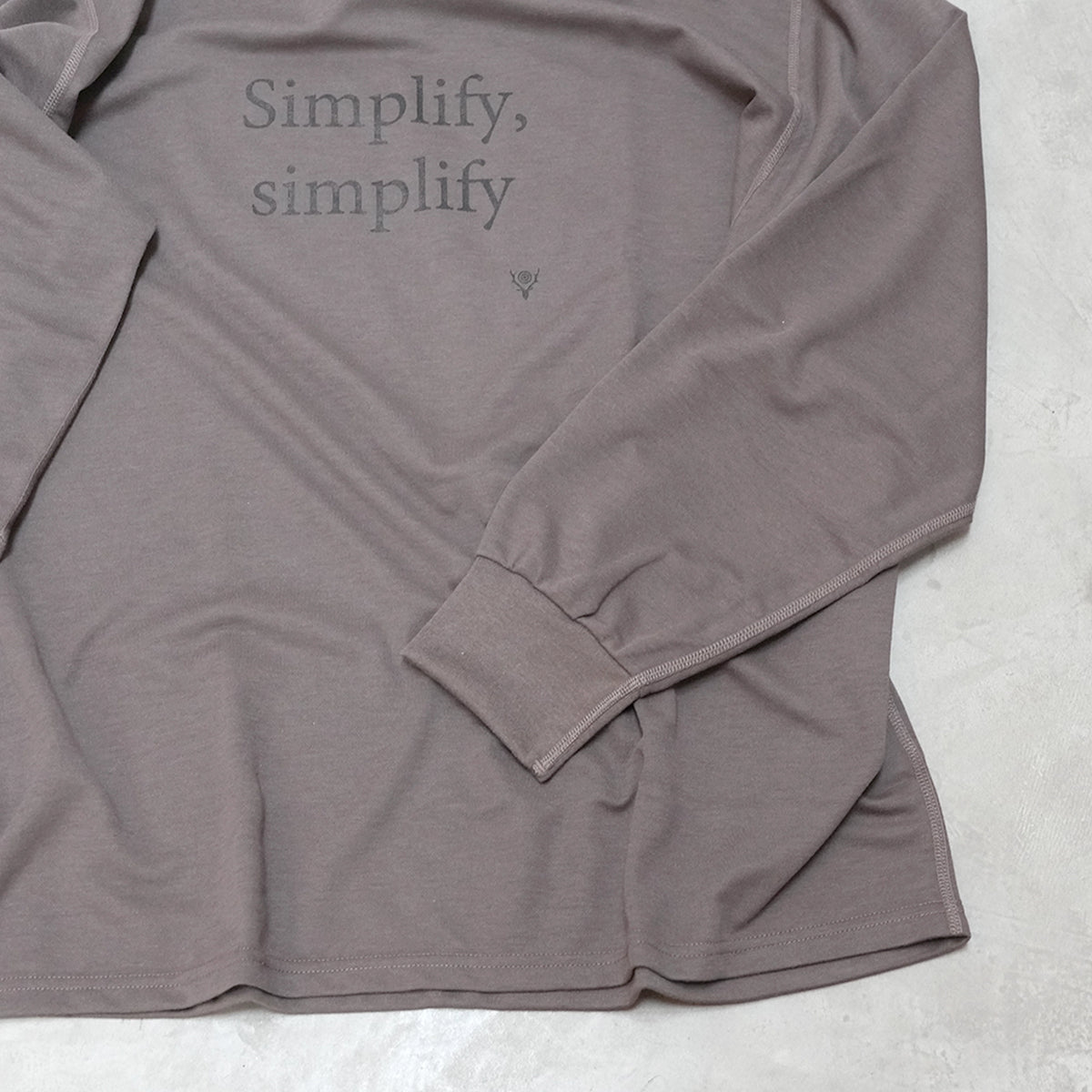 【South2 West8】サウスツーウエストエイト men's L/S Tee - Simplify,simplify "Gray"