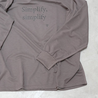 【South2 West8】サウスツーウエストエイト men's L/S Tee - Simplify,simplify "Gray"