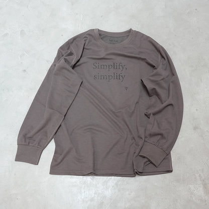 【South2 West8】サウスツーウエストエイト men's L/S Tee - Simplify,simplify "Gray"