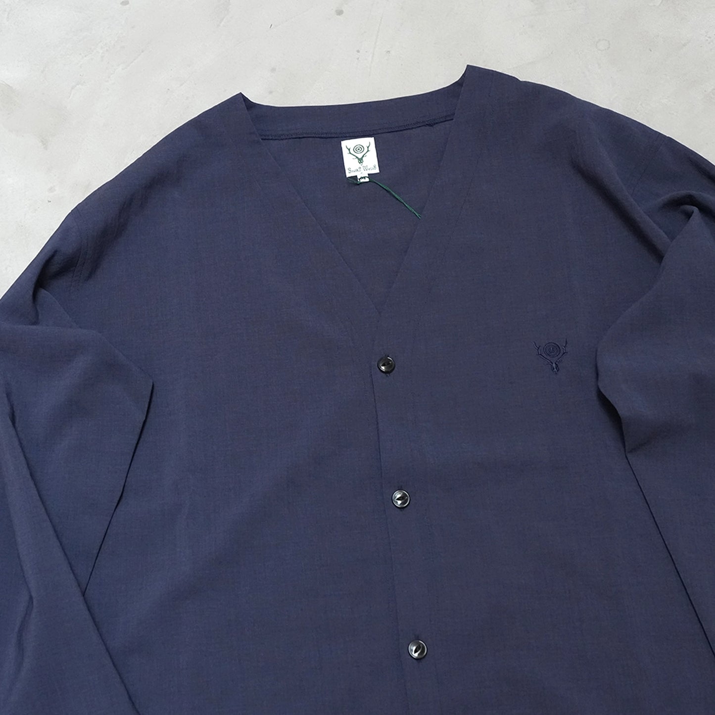 【South2 West8】サウスツーウエストエイト men's  V-Neck Cardigan - Poly Oxford "2Color"