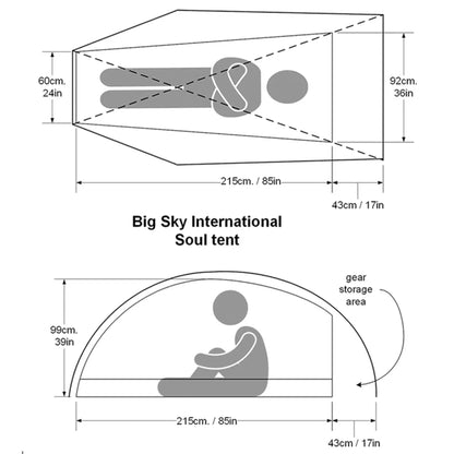 【BIG SKY】ビッグスカイ Soul 1P tent 30cm shorter Poles Bikepacking Version "Granite Gray"