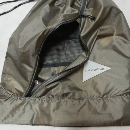 【and wander】アンドワンダー crispy rip drawstring bag "2Color" ※ネコポス可