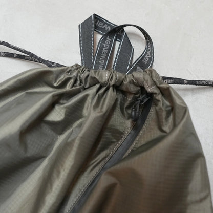 【and wander】アンドワンダー crispy rip drawstring bag "2Color" ※ネコポス可