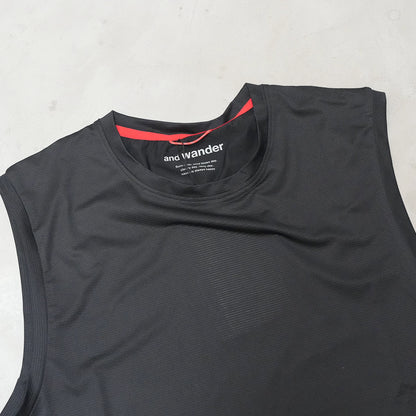 【and wander】アンドワンダー Altra × and wander tank top "Black" ※ネコポス可