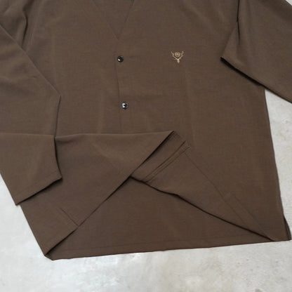 【South2 West8】サウスツーウエストエイト men's  V-Neck Cardigan - Poly Oxford "2Color"
