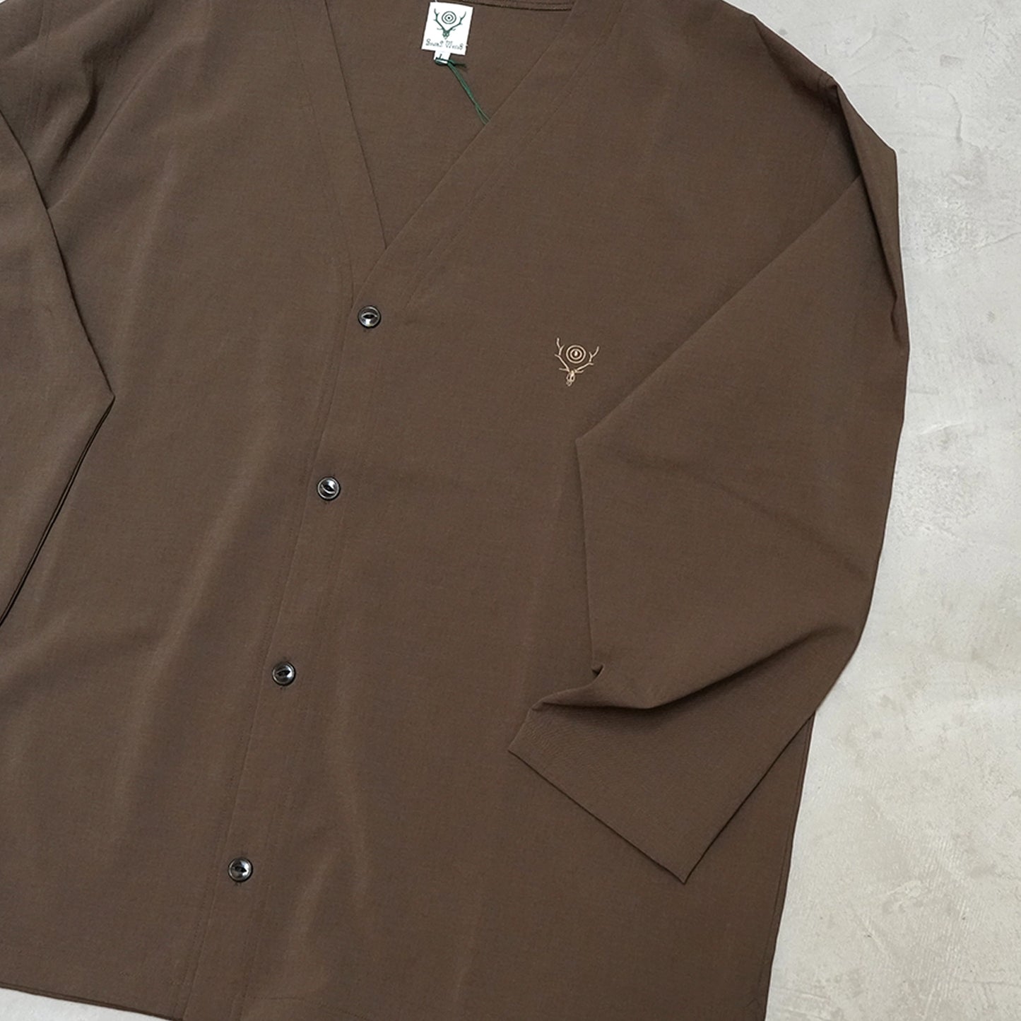 【South2 West8】サウスツーウエストエイト men's  V-Neck Cardigan - Poly Oxford "2Color"